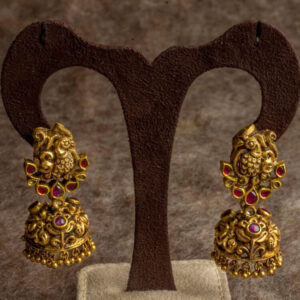 Antique Swan Jhumka Earrings