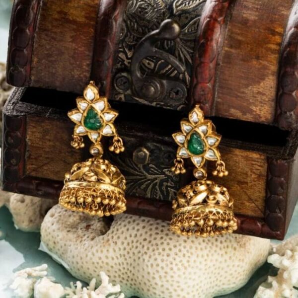 Graceful Gold Jhumka Earrings
