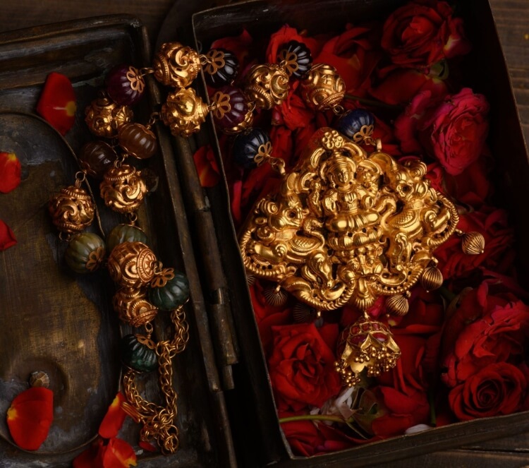 Traditional Gold Lakshmi Pendant